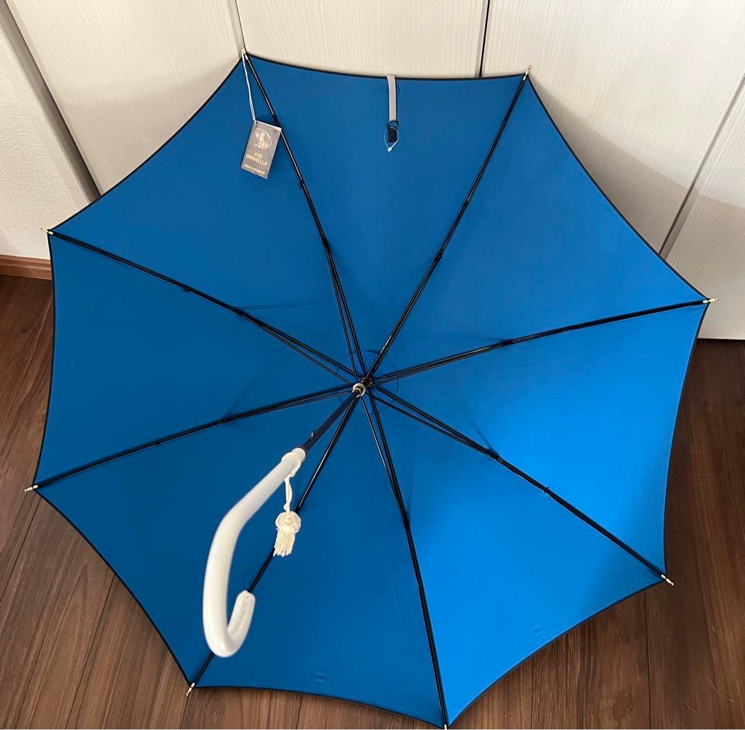 新品フォックスアンブレラ　WL1細革巻ホワイトハンドルダブルフェイス婦人長傘