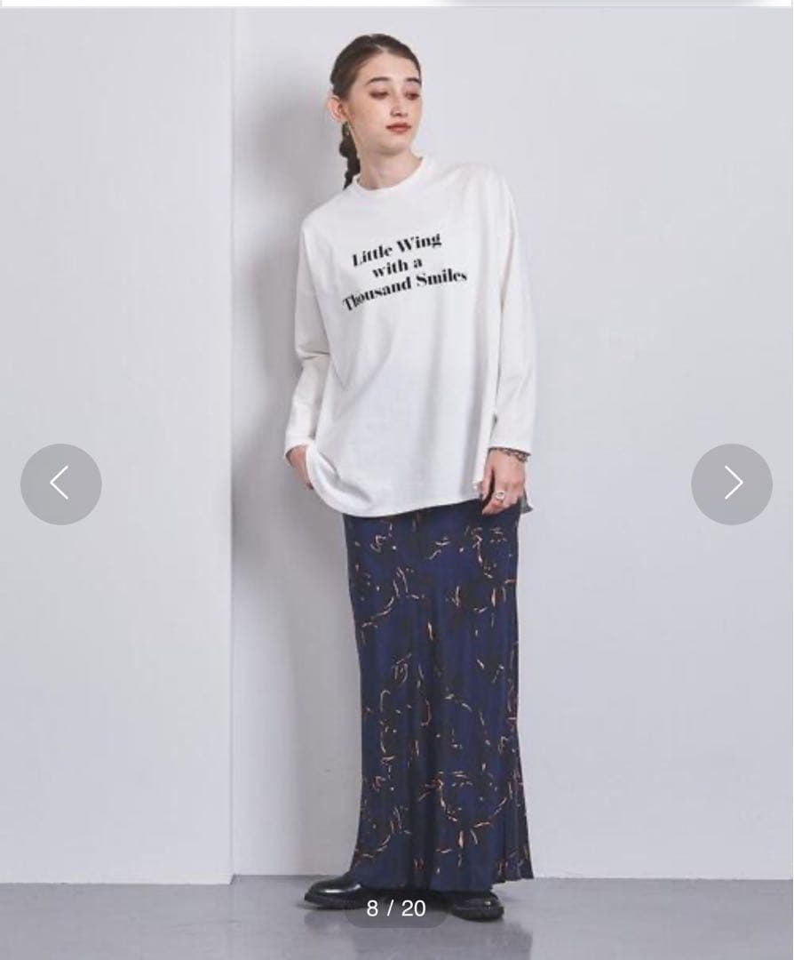 SACRA サクラ　ユナイテッド　ロングスリーブTシャツ プリント入り ホワイト