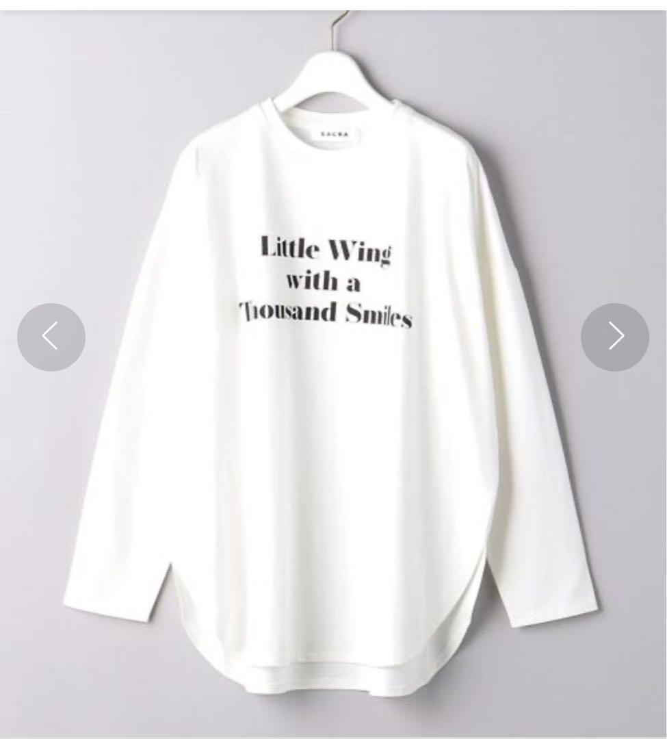 SACRA サクラ　ユナイテッド　ロングスリーブTシャツ プリント入り ホワイト