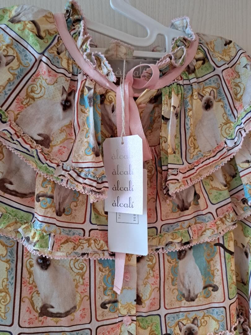 タグ付き♥シャムカドレptダブルフリルワンピalcaliアルカリピンクハウス