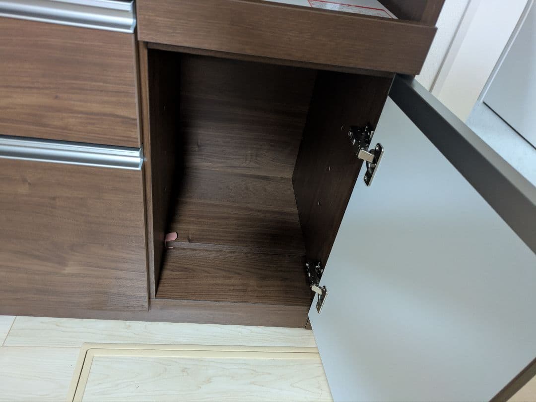 【未使用 新品】大川家具 ダークブラウン キッチンカウンター