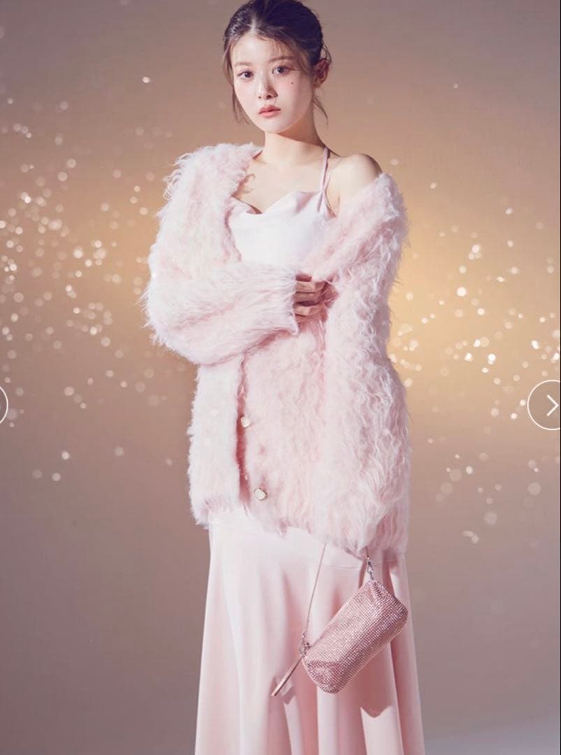 新品　SNIDEL シャギーカーディガン　ピンク