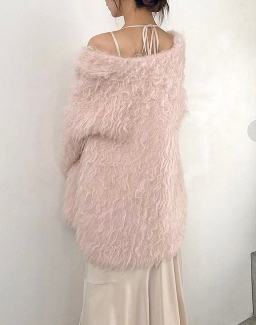 新品　SNIDEL シャギーカーディガン　ピンク