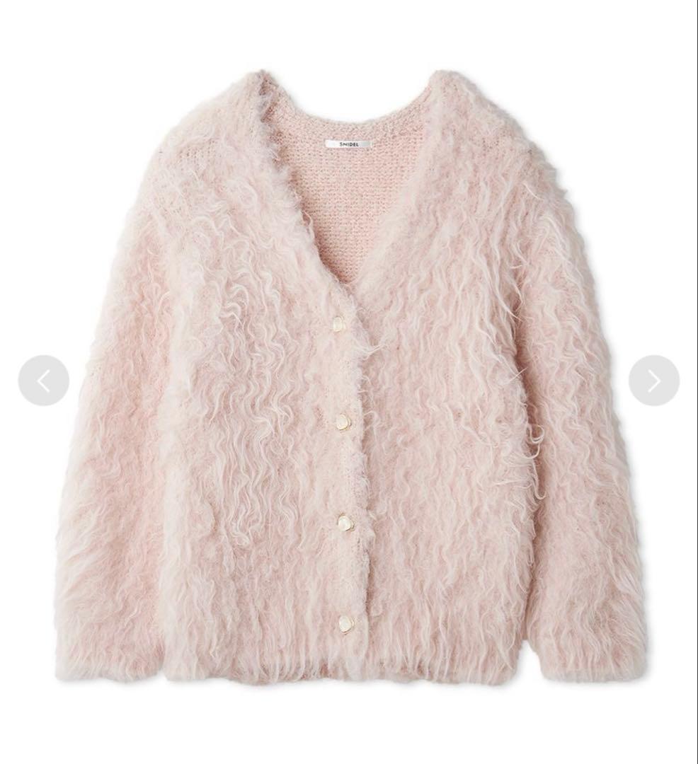 新品　SNIDEL シャギーカーディガン　ピンク
