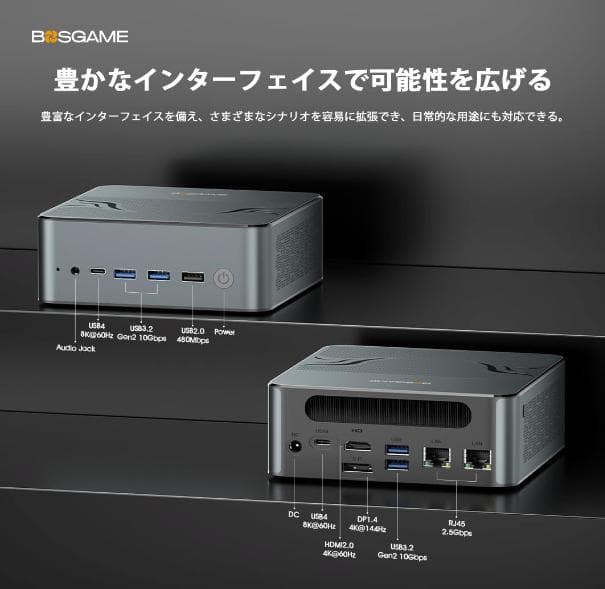 BOSGAME ミニPC Ryzen7 7840HS 32GB DDR5 1TB