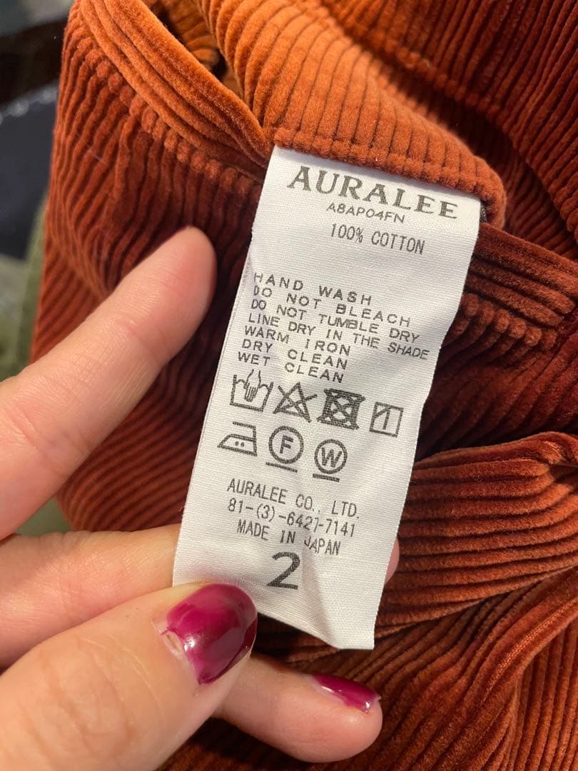 AURALEE オレンジ コーデュロイパンツ サイズ2