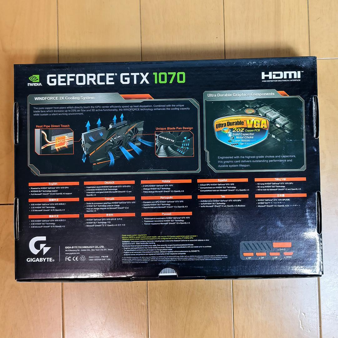 グラフィックボード・グラボ・ビデオカード GIGABYTE GEFORCE GTX 1070 OC Edition