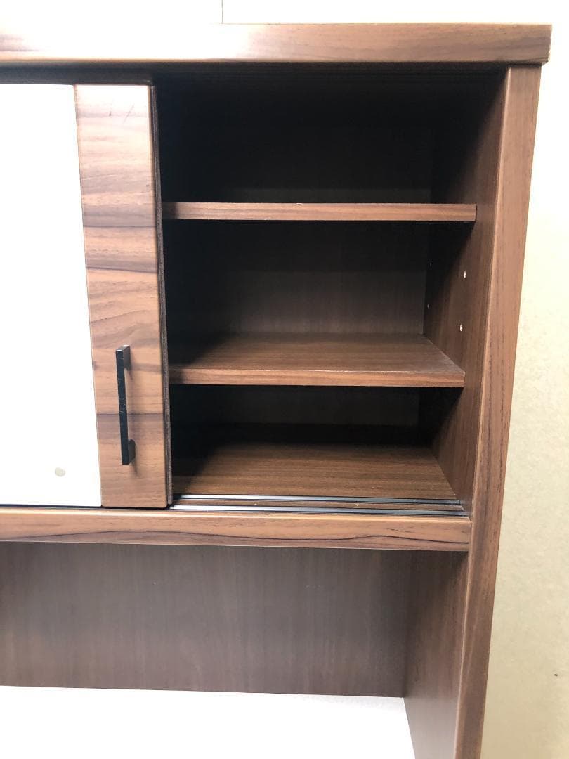 美品 食器棚 幅90cm キッチンボード コンセント付 88106-2-01