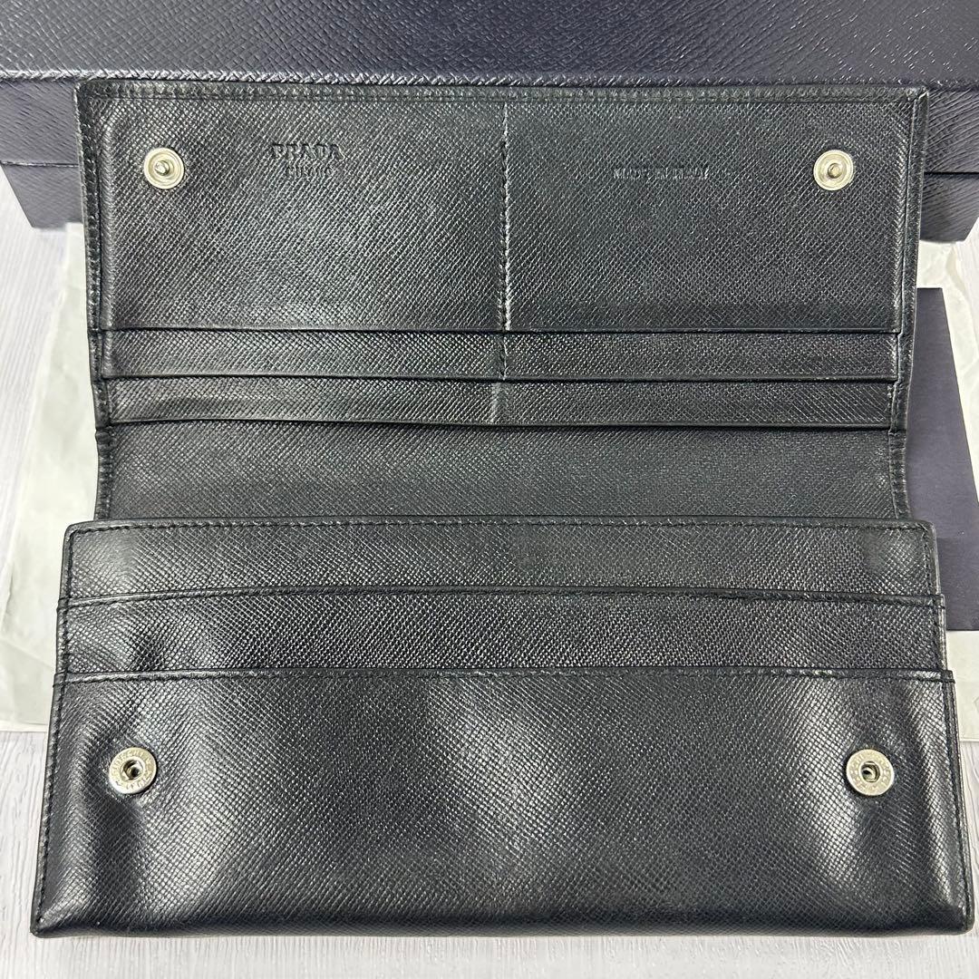 新品同様‼️ プラダ　PRADA 財布　長財布　サフィアーノ　三角ロゴ