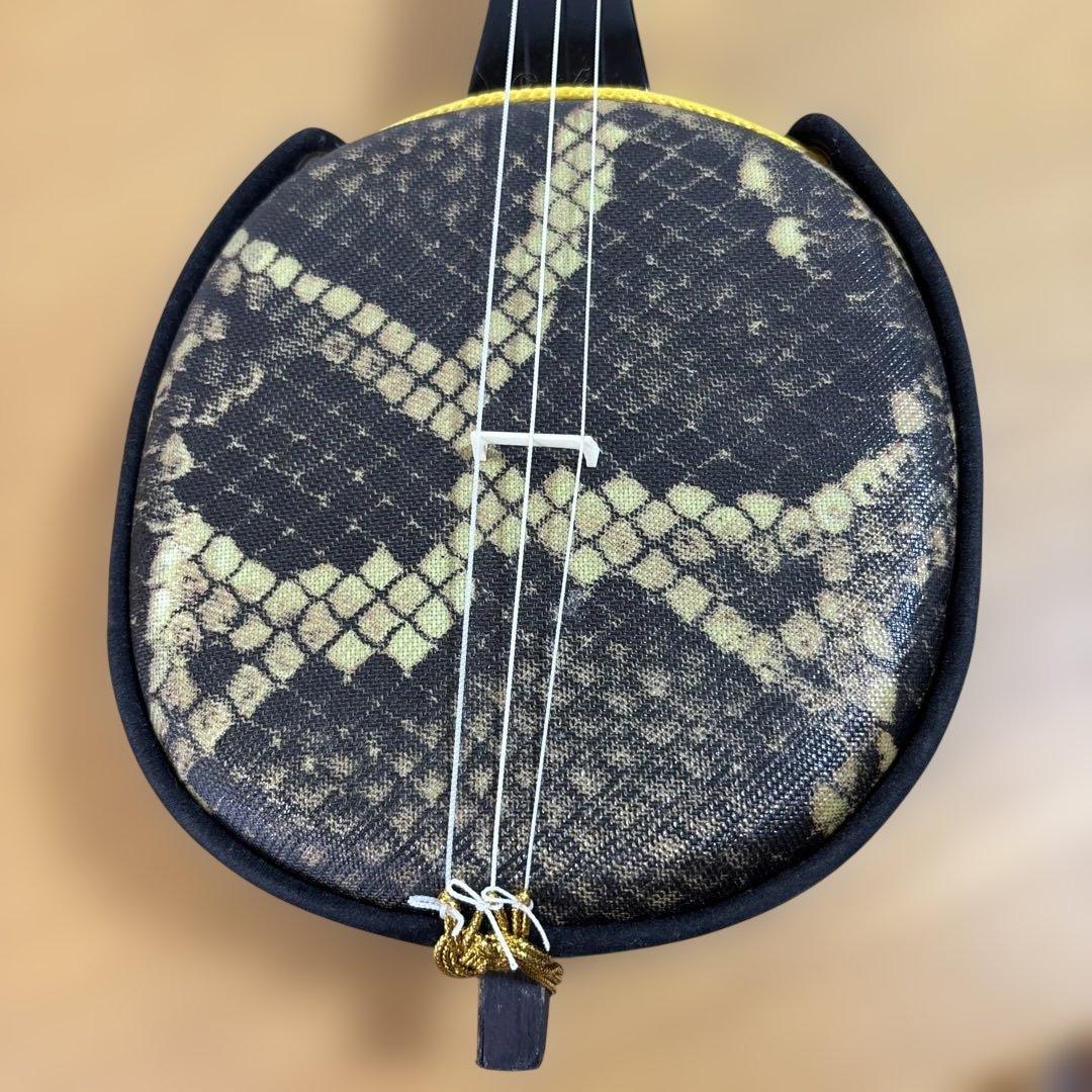 【状態良好】沖縄三線 三味線 人工皮張り　革　蛇　ヘビ　へび　初心者　本体のみ