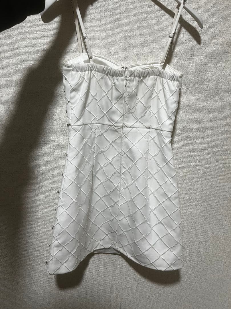 ROBE de FLEURS ホワイトタイトドレス