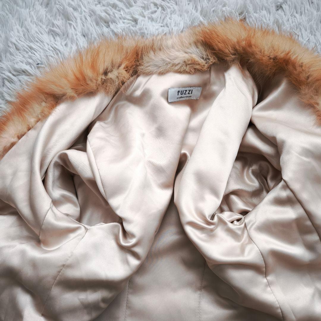 【希少 高級◎】総丈75 ゴールデン 毛皮 ファーコート M