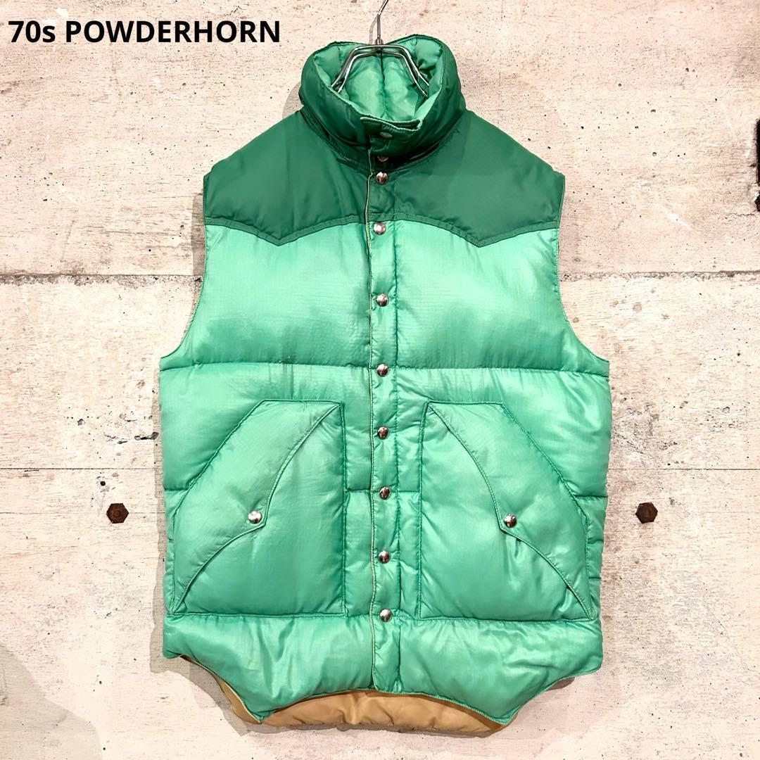 70s POWDERHORN パウダーホーン ダウン ベスト 初期タグ