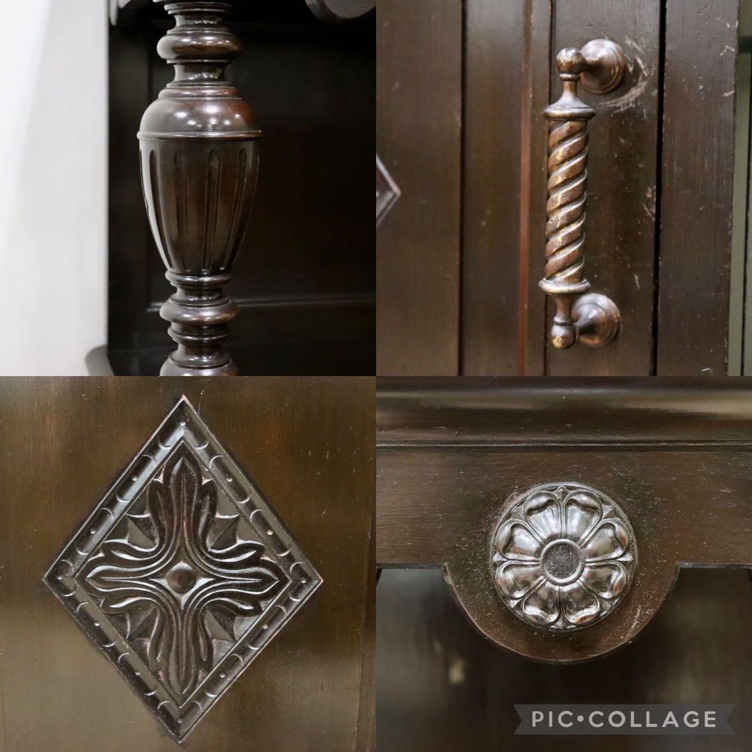 GMGK239○英国 アンティーク サイドボード キャビネット コートカップボー