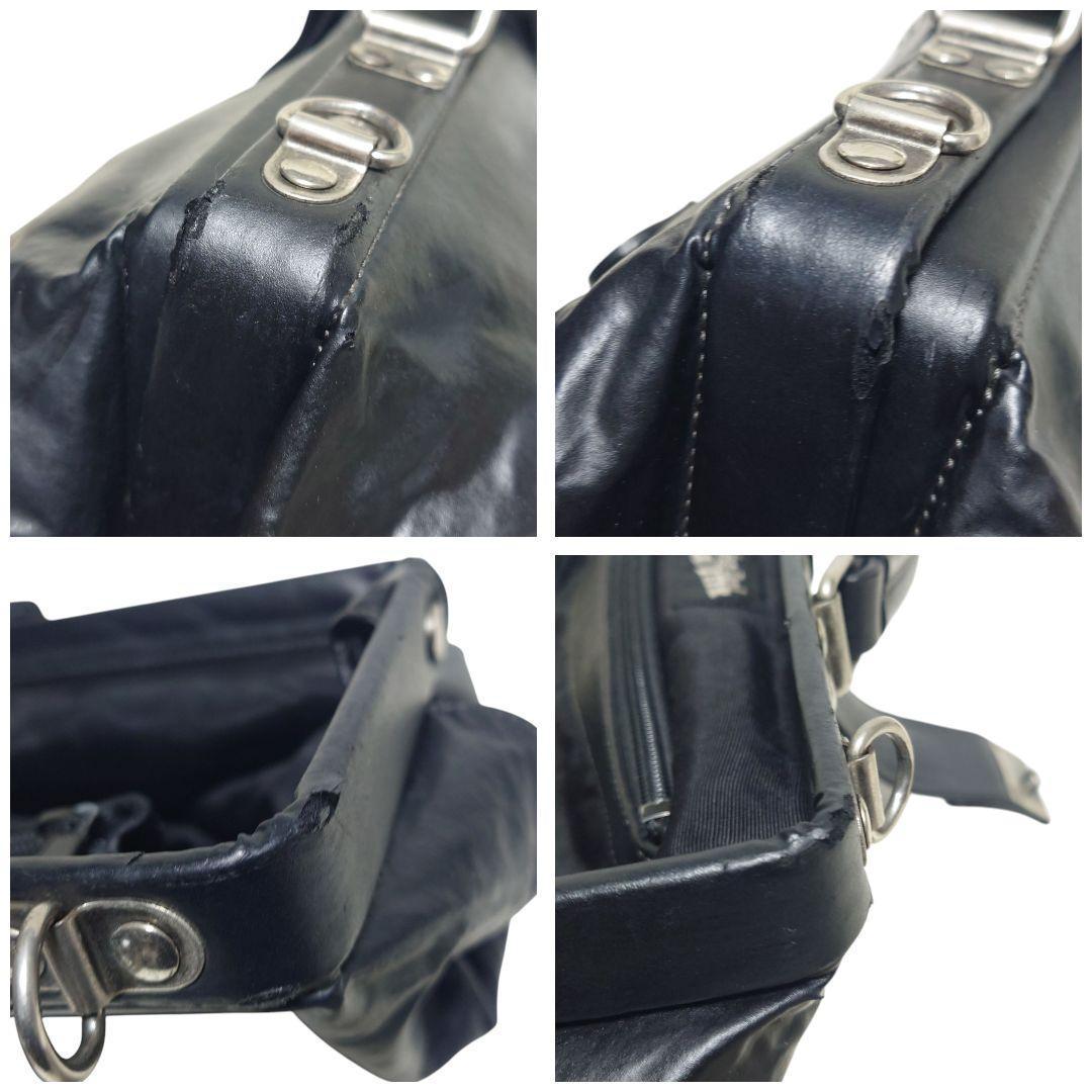 ジャンポールゴルチエ 2way 本革 ダレスバッグ ショルダーバック 黒