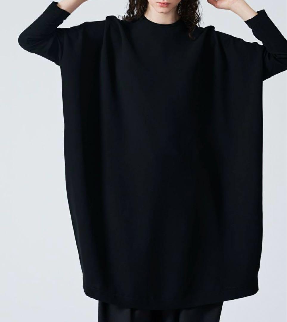 美品ミズイロインド ワイドコクーンワンピース 黒定番人気 セレモニー ゆったり