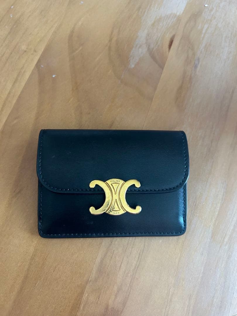 CELINE ブラック レザー 名刺入れ