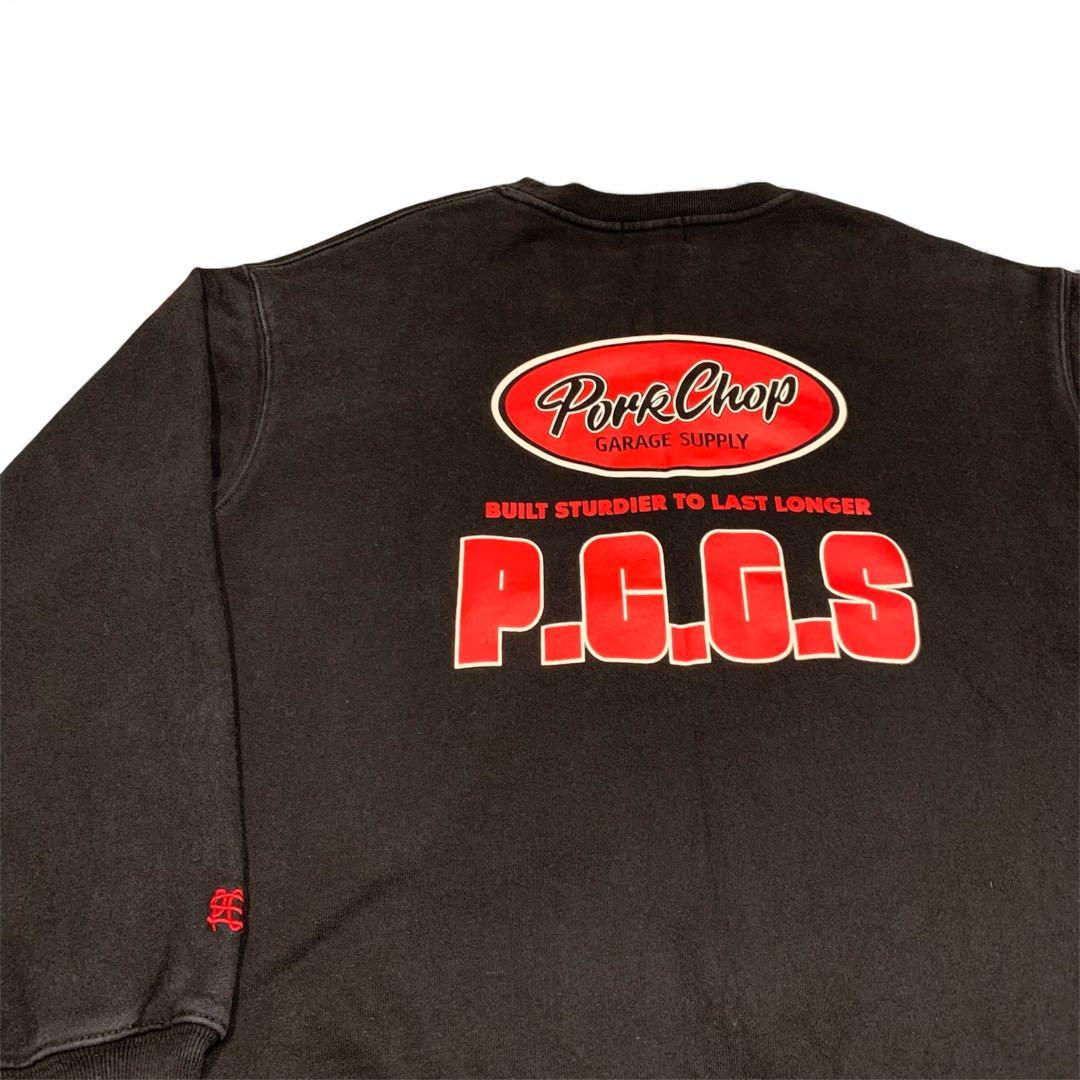 【L】ポークチョップ ガレージサプライPORKCHOPスウェット トレーナー 黒