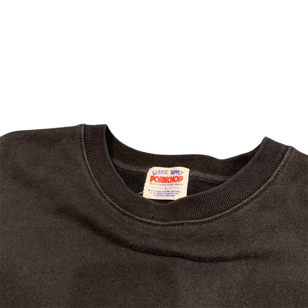 【L】ポークチョップ ガレージサプライPORKCHOPスウェット トレーナー 黒