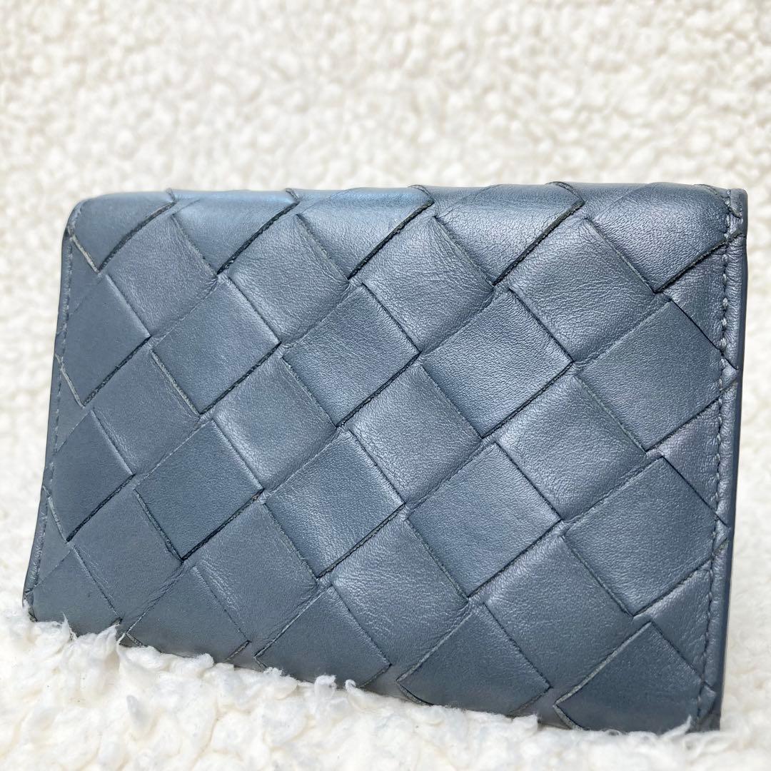 美品BOTTEGA VENETA 6連キーケース マキシイントレチャート グレー