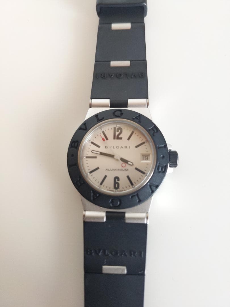 BVLGARI シルバー ブラック 時計 ラバーベルト【人気】【美品】