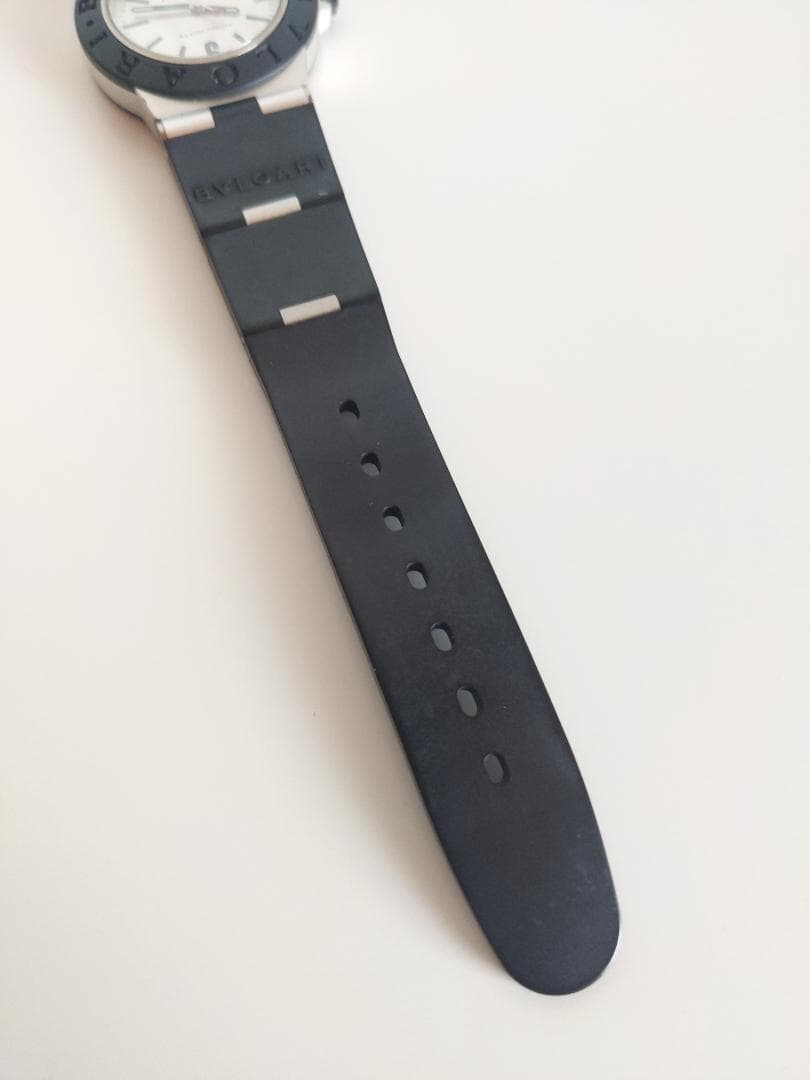 BVLGARI シルバー ブラック 時計 ラバーベルト【人気】【美品】