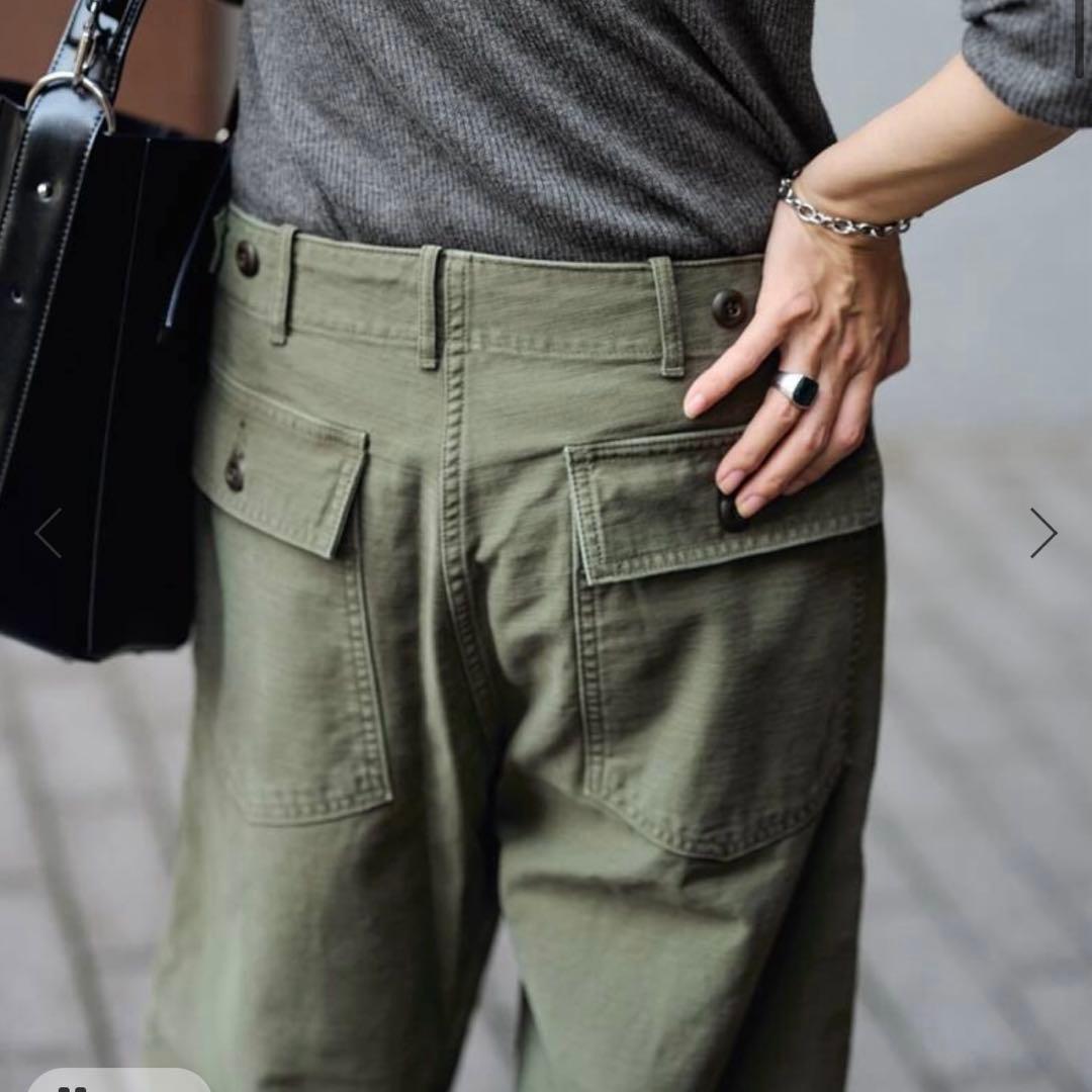 FRAMeWORK ミリタリースラブバックサテンベイカーパンツ