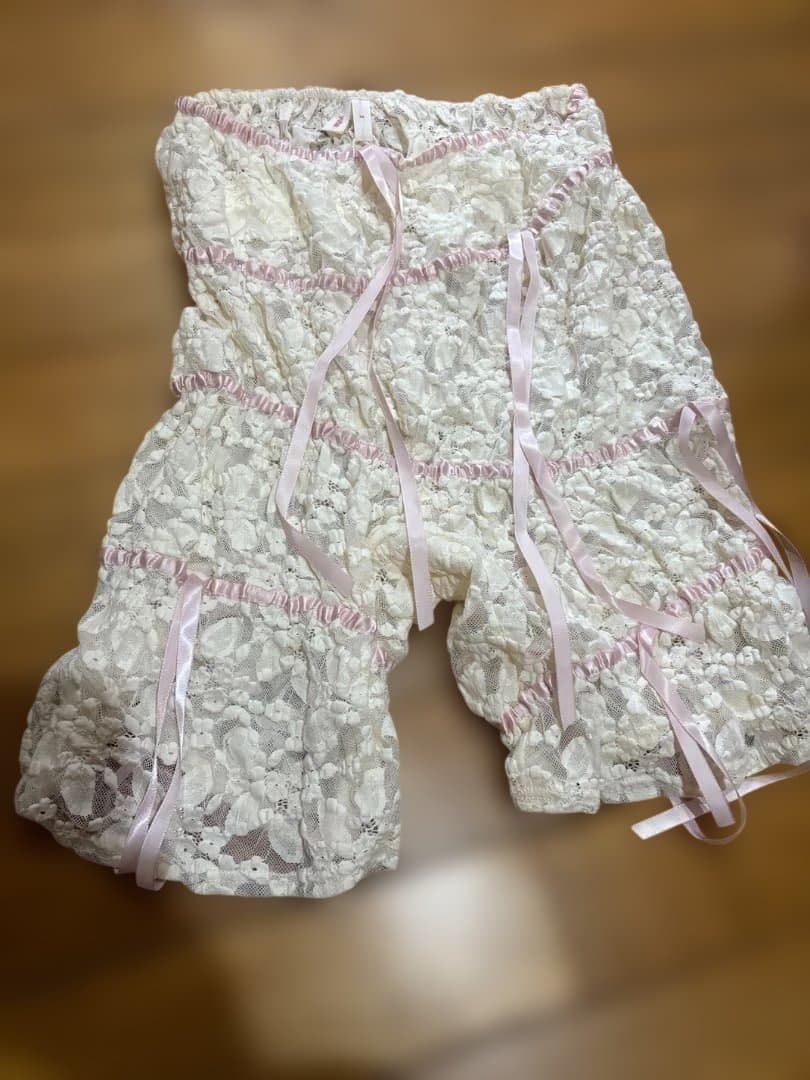 Yuhan Wang Lace Ribbon Shorts レース ショーツ S