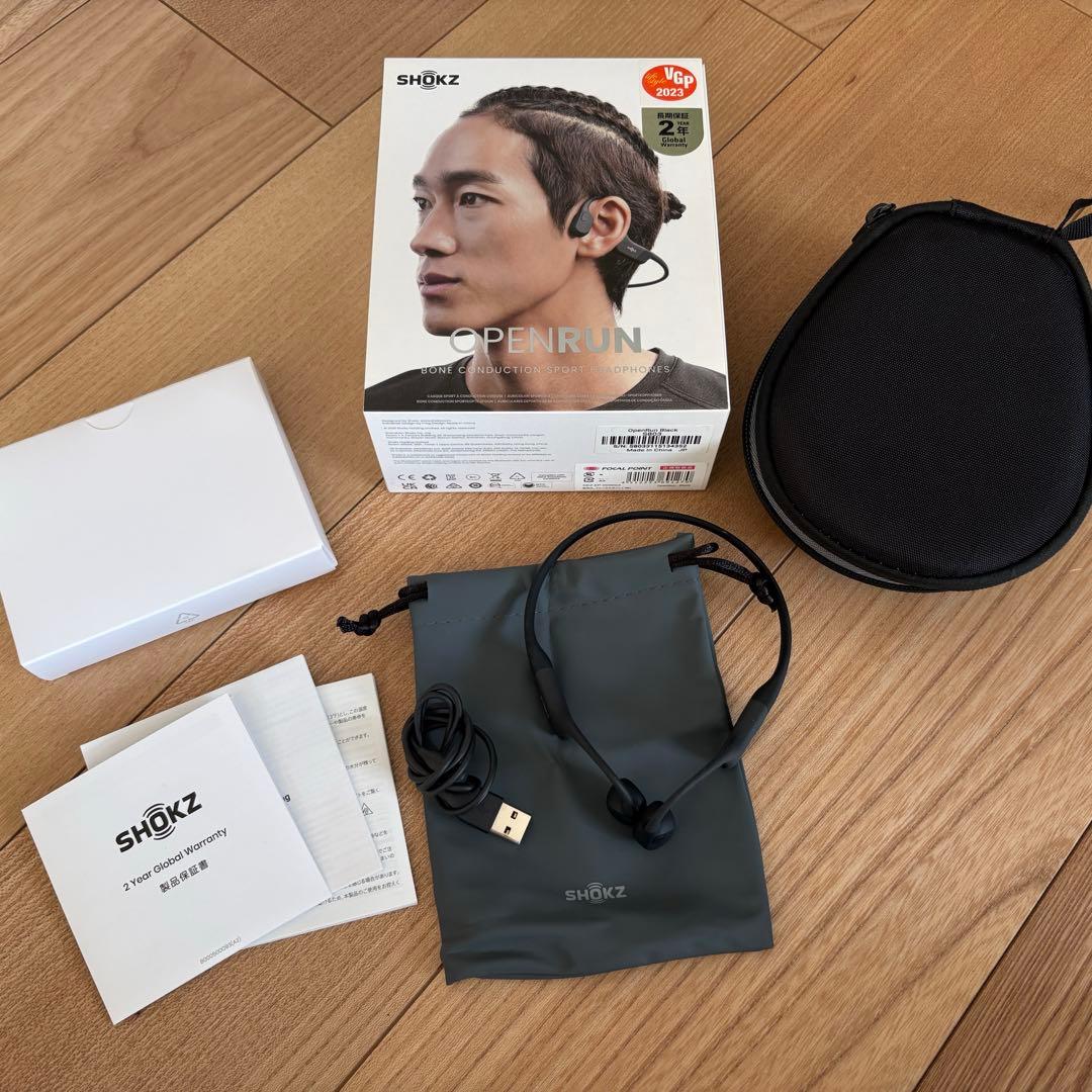 【Shokz】骨伝導イヤホンOPENRUN 収納ケース付き