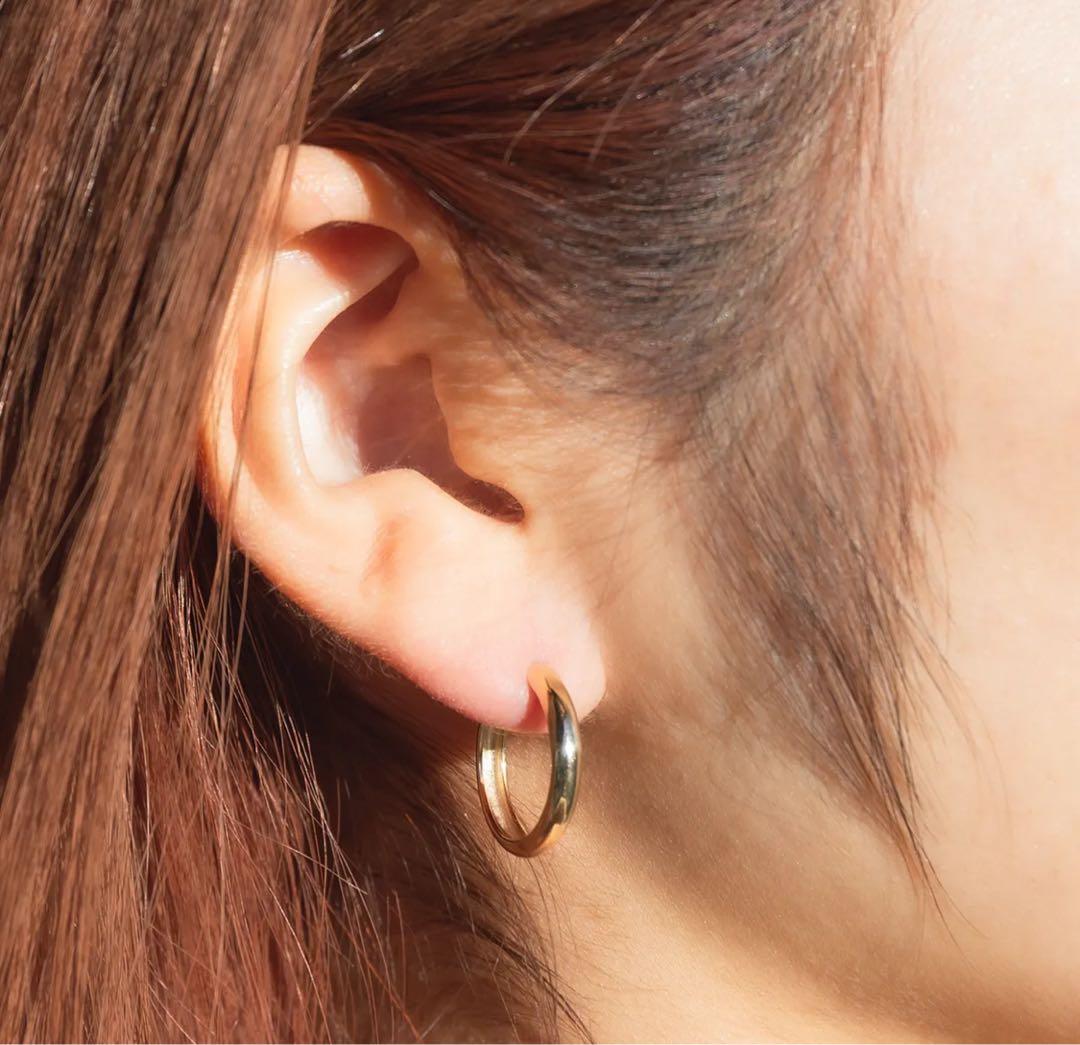 定価の半額！2個セット アバランチ 10Kゴールド フープピアス 15mm