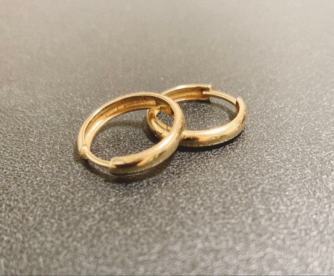 定価の半額！2個セット アバランチ 10Kゴールド フープピアス 15mm