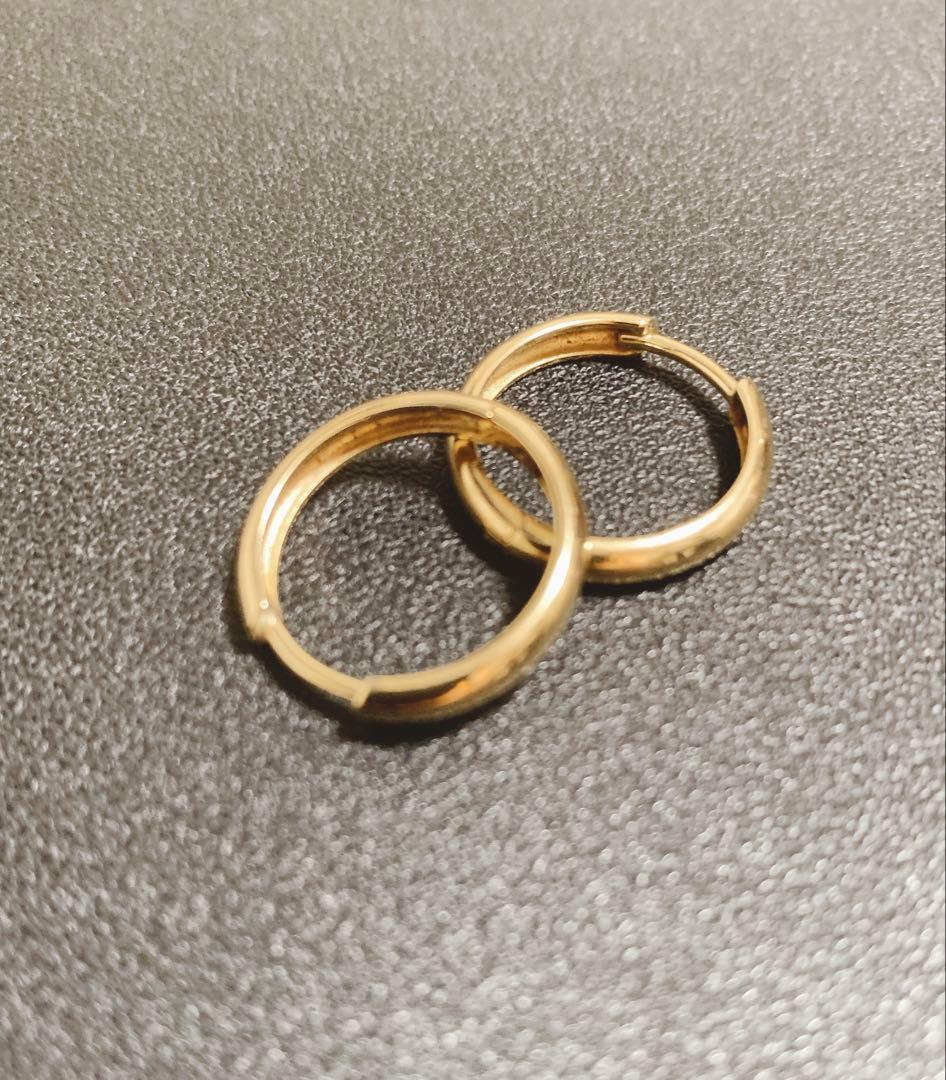 定価の半額！2個セット アバランチ 10Kゴールド フープピアス 15mm