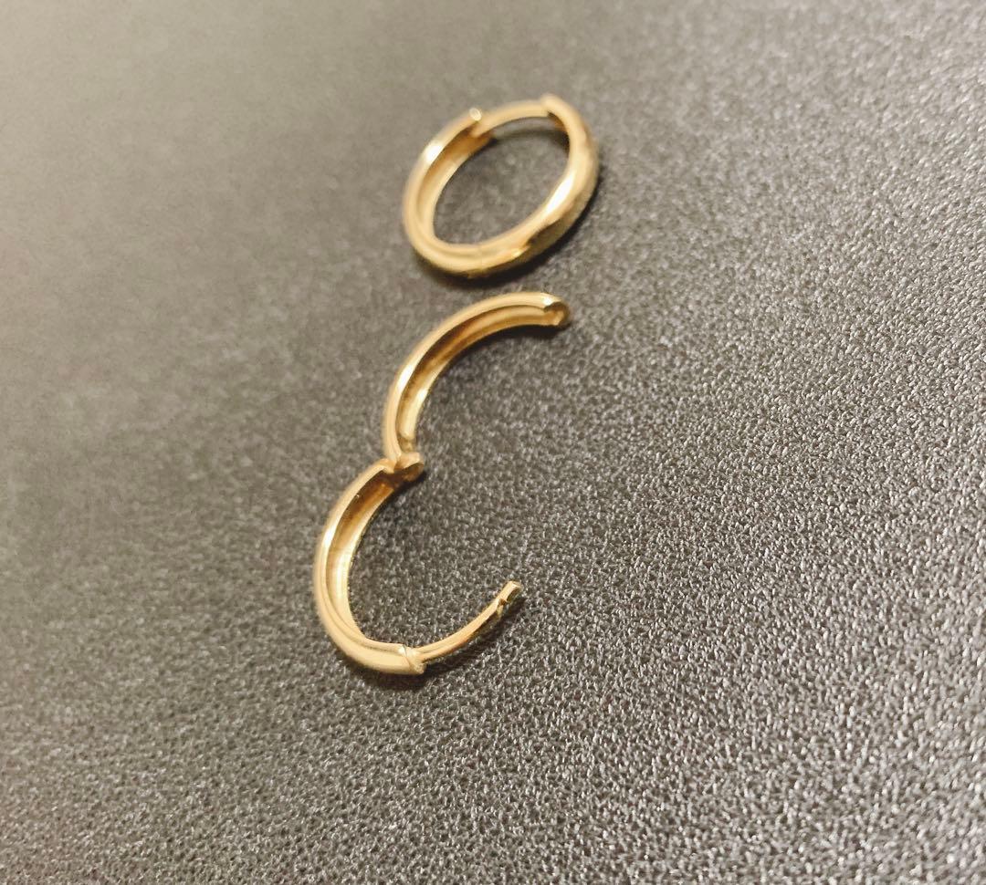 定価の半額！2個セット アバランチ 10Kゴールド フープピアス 15mm