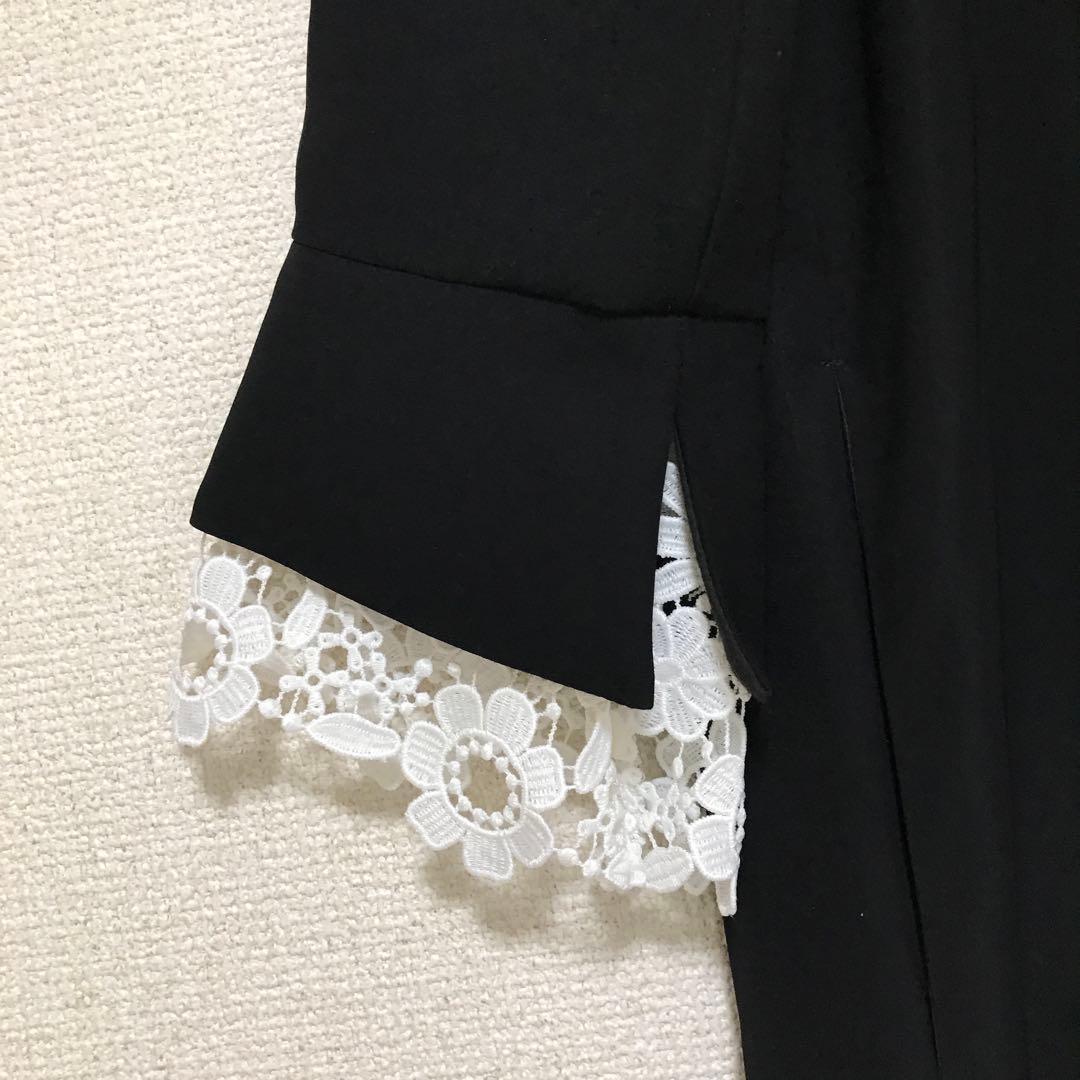 BEARDSLEY ビアズリー 袖口レースワンピース　ブラック