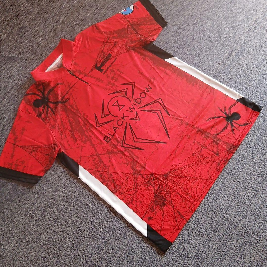 ✨新品✨ボウリングウェア　日本サイズ2XL　ブラックウィドー　ハンマー　レッド