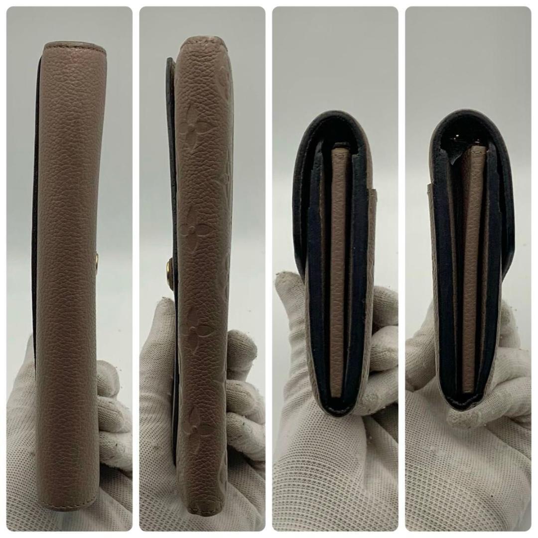 鑑定済み ルイヴィトン ポルトフォイユ サラ 長財布 アンプラント グレージュ