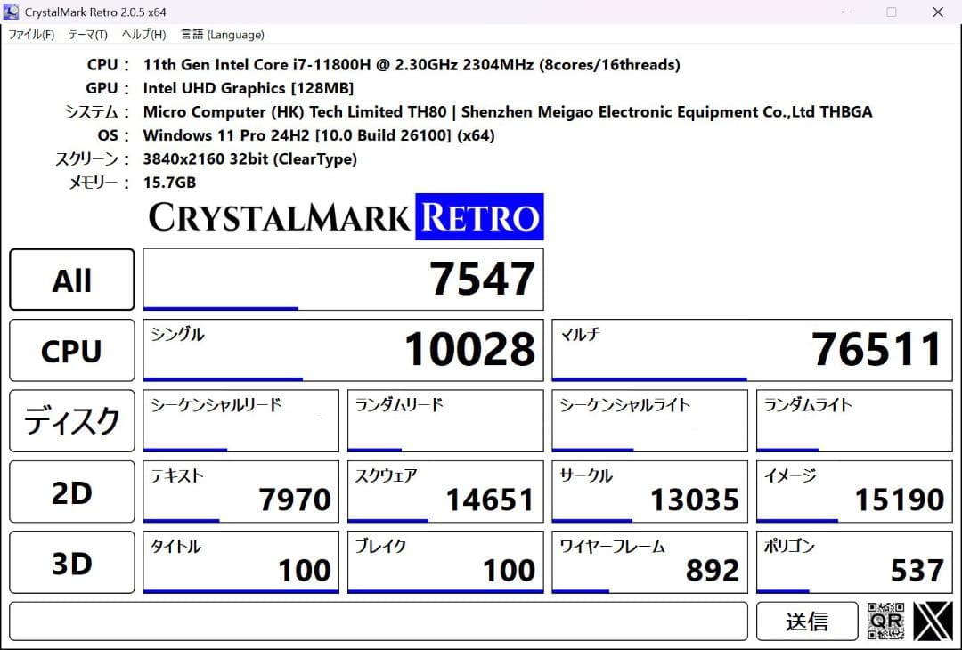 Core i7-11800H 高性能ミニPC MINISFORUM TH80