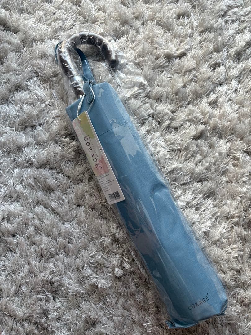 【未使用】COKAGE+/コカゲ 日傘 ティールブルー 折り畳み 遮熱 UV