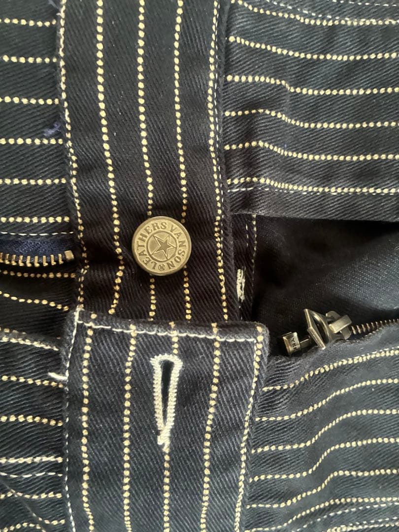 VANSON ストライプオーバーオール