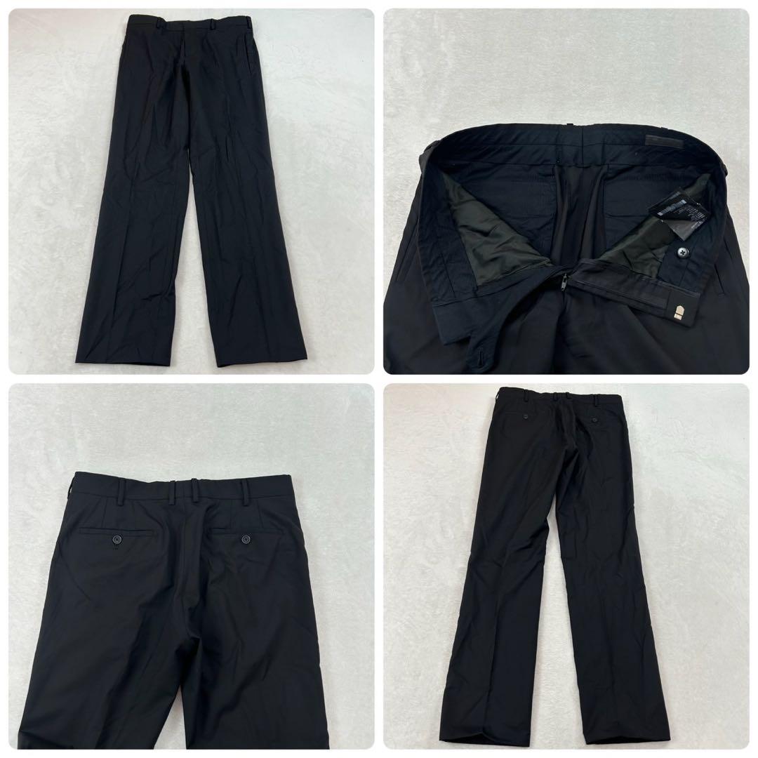 J471 L 48 プラダ シングル イタリア製 ブラック スーツ 上下 メンズ