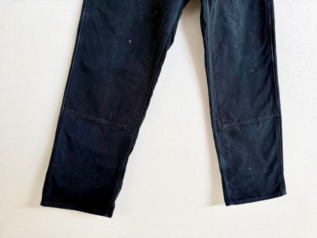 超スペシャル 40X34 W40 カーハート ダブルニー パンツ ブラック 黒