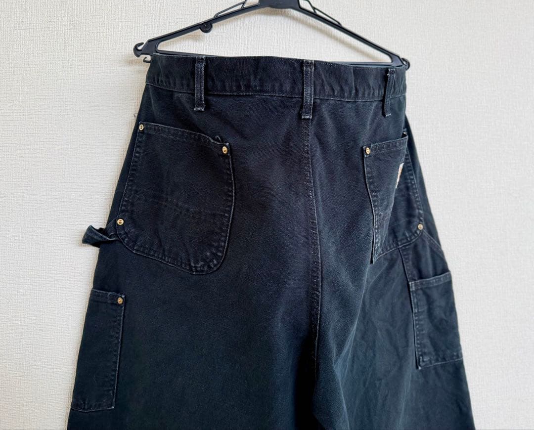 超スペシャル 40X34 W40 カーハート ダブルニー パンツ ブラック 黒