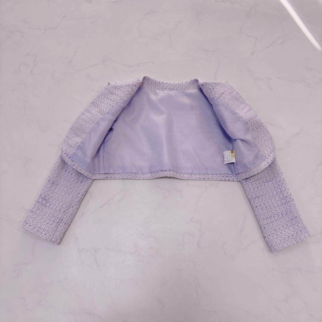 ELLE パープル×ツイード＊フォーマル 130 入学 卒園 女の子 セレモニー