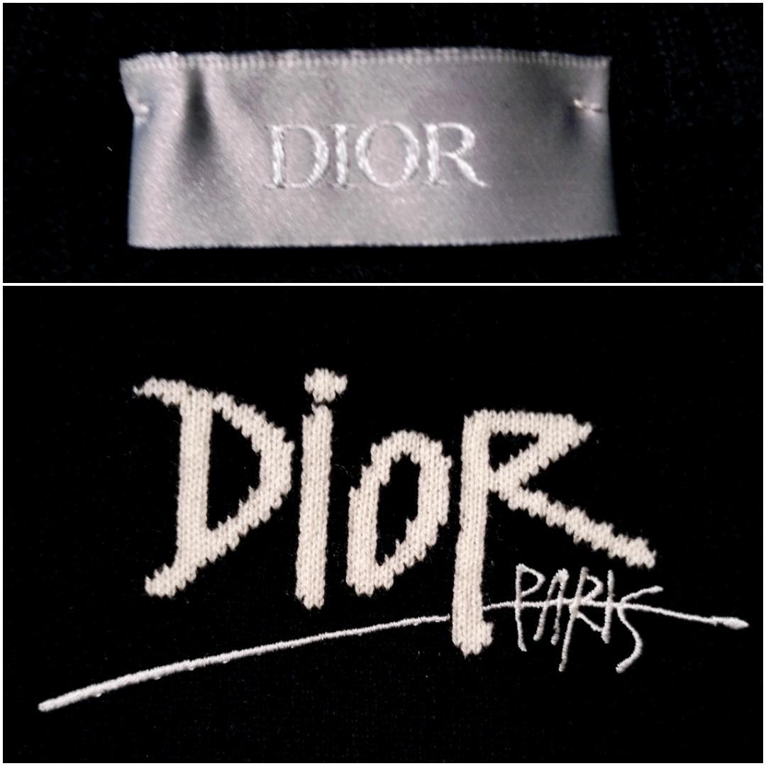 極美品★ディオール ショーン・ステューシー カシミヤ100％ ロゴ刺繍 ニット