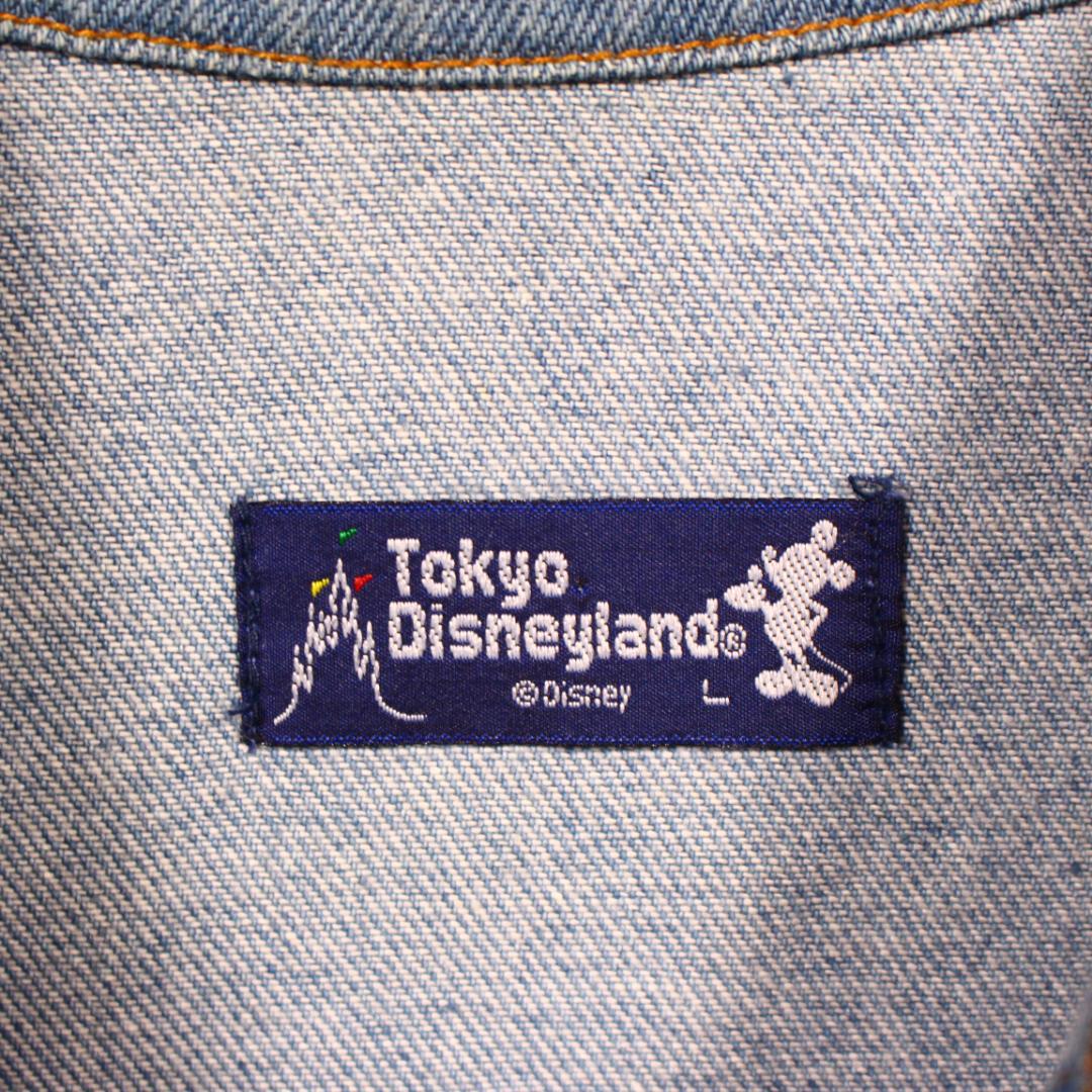 00s ディズニーランド ミッキーマウス 総刺繍 デニムジャケット Disney