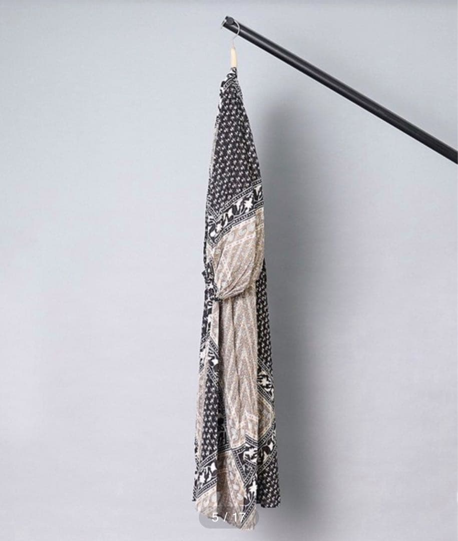 美品sara mallikaサラマリカコットンブロックパターンドレスワンピース