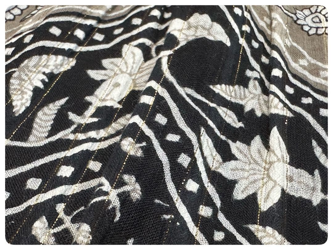 美品sara mallikaサラマリカコットンブロックパターンドレスワンピース