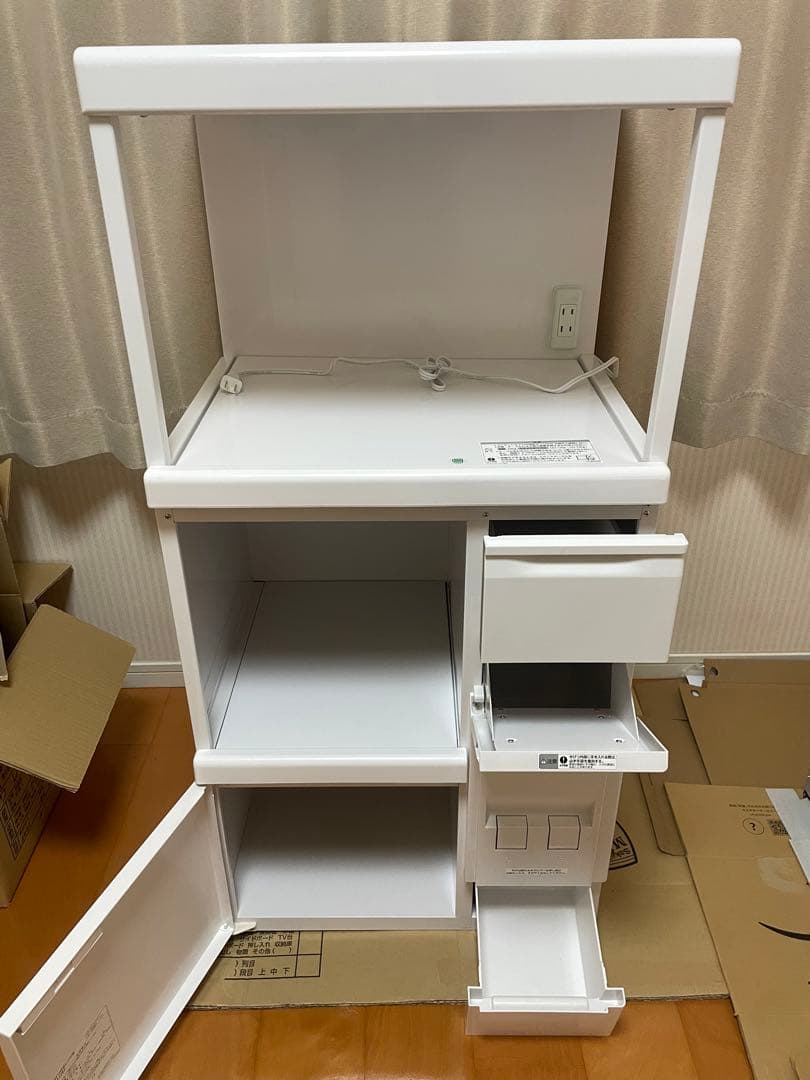 米びつ付きレンジ台 SK-11757 ホワイト