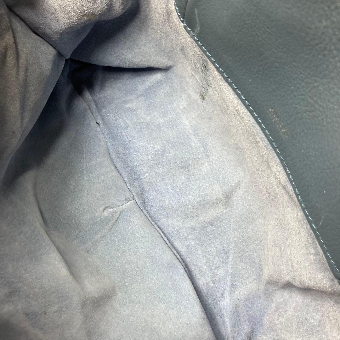 美品✨現行 近年モデル ヒロフ ランポ シボ革 ロゴ刻印 ３室 ハンドバッグ