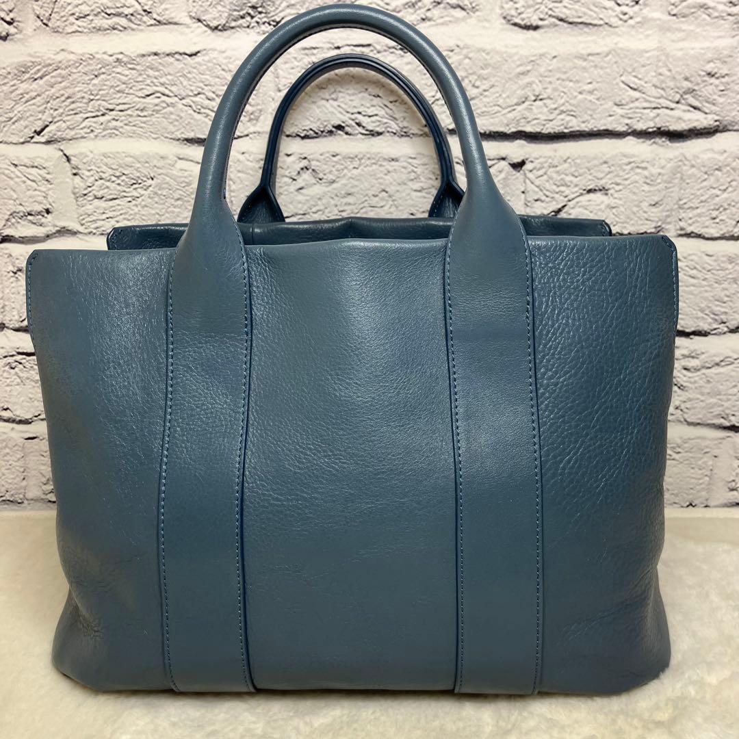 美品✨現行 近年モデル ヒロフ ランポ シボ革 ロゴ刻印 ３室 ハンドバッグ